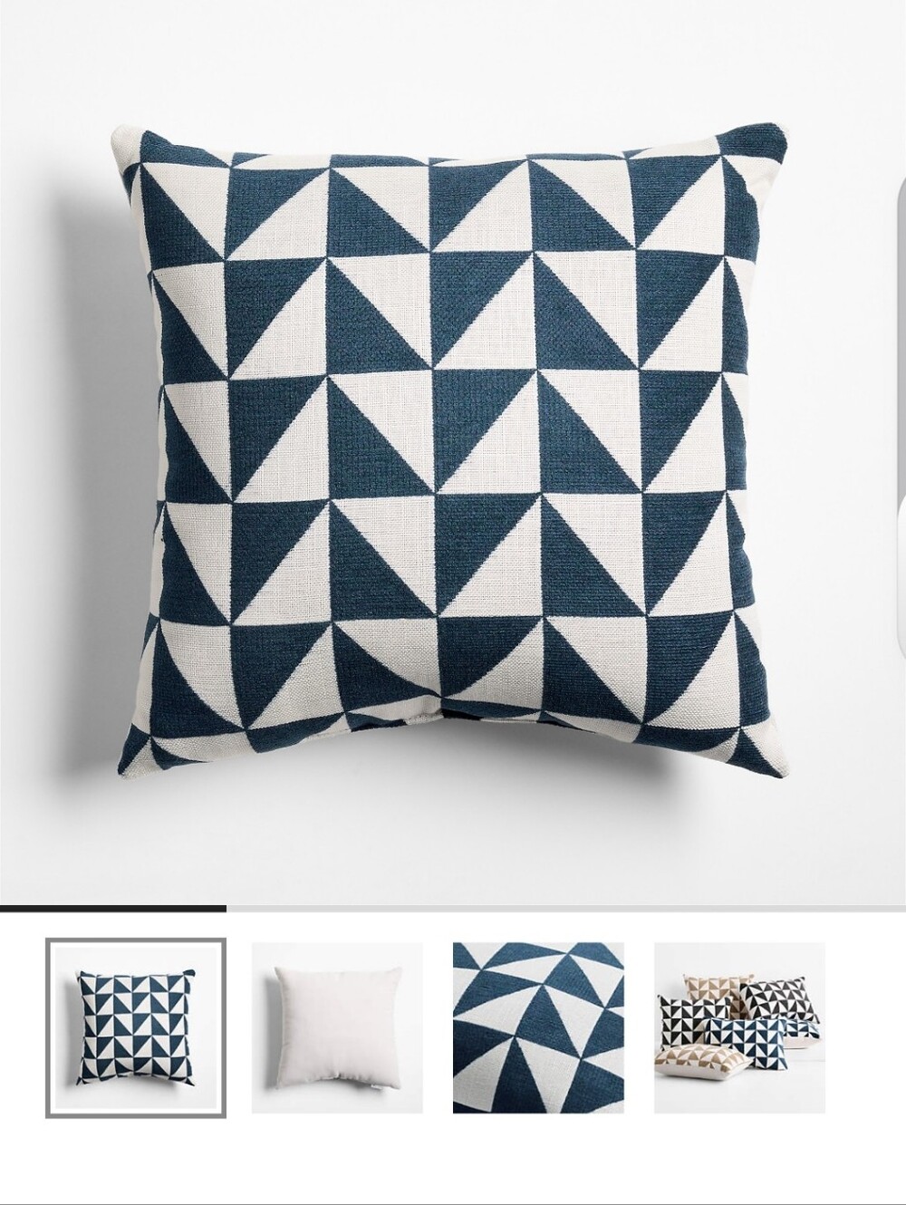 Sunbrella ® Jarah Geo 20"x20" Deep Indigo Indoor/Outdoor Throw Pillow